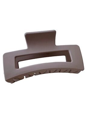 $10 (2 for $16) Large Solid Matte Taupe Hair Claw Clip Rectangular Crab Clip